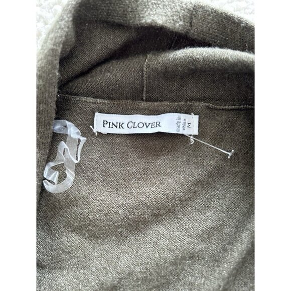 Pink Clover Stitch Fix Olive Green Penton Stretch Open Cardigan Sweater Size M - Picture 7 of 11